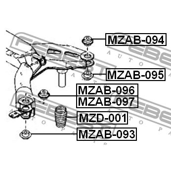 Отбойник амортизатора MZD-001 FEBEST MZD-001