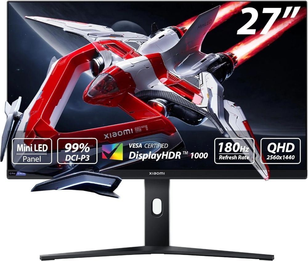 Xiaomi27"МониторMiniLEDGamingMonitorGPro27i(ELA5585EU),международнаяверсия,евровилка,оригинал,черный,белый