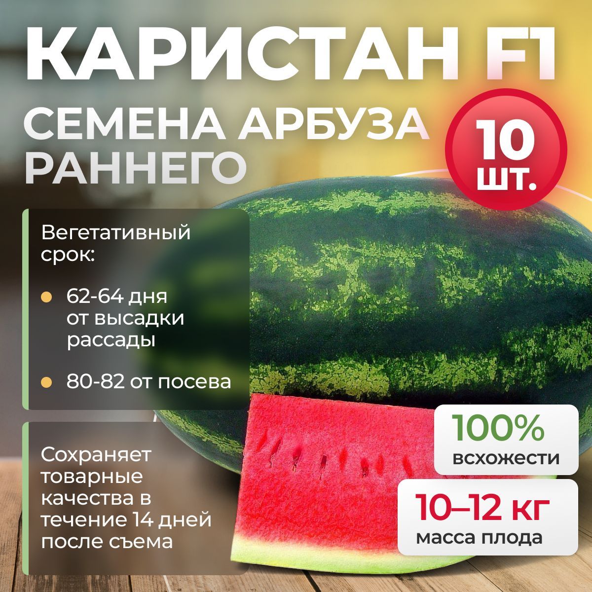 КАРИСТАН F1 семена арбуза, 10 шт. (Syngenta / ALEXAGRO). Среднеранний гибрид