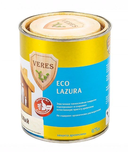 Veres ECO lazura пропитка, белая, 0,75л