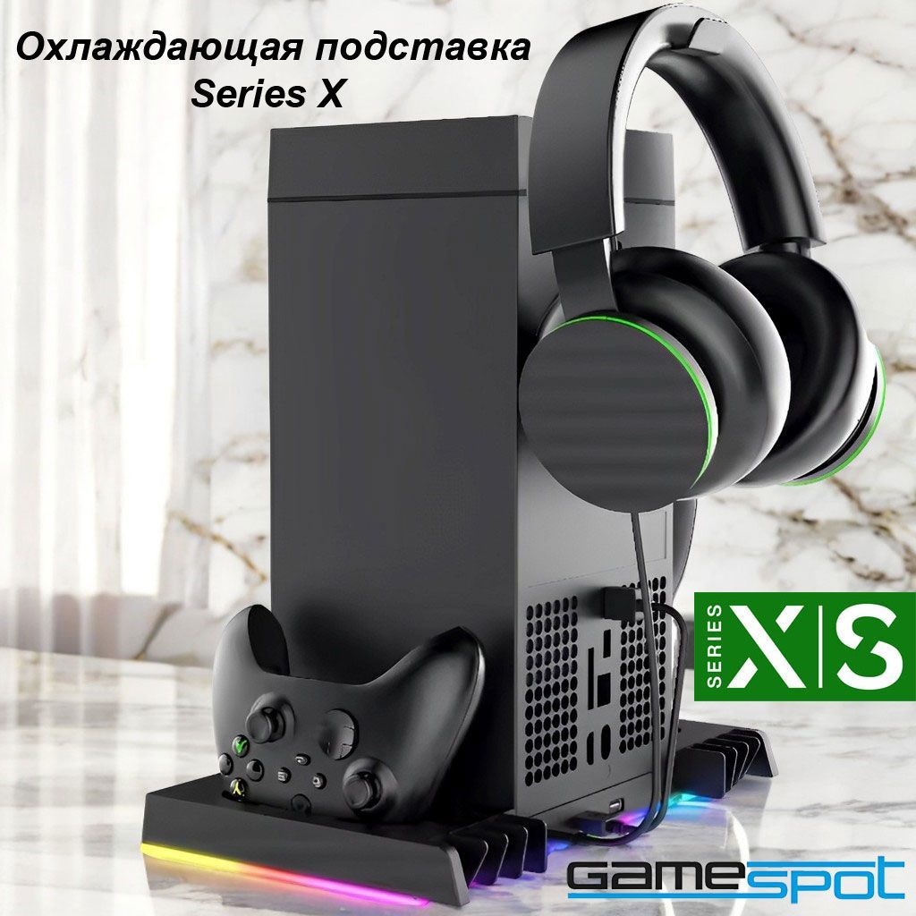 Охлаждающая подставка TopCooler c RGB и индикацией для XBox Series X с зарядкой контроллеров и доп. креплением 0942