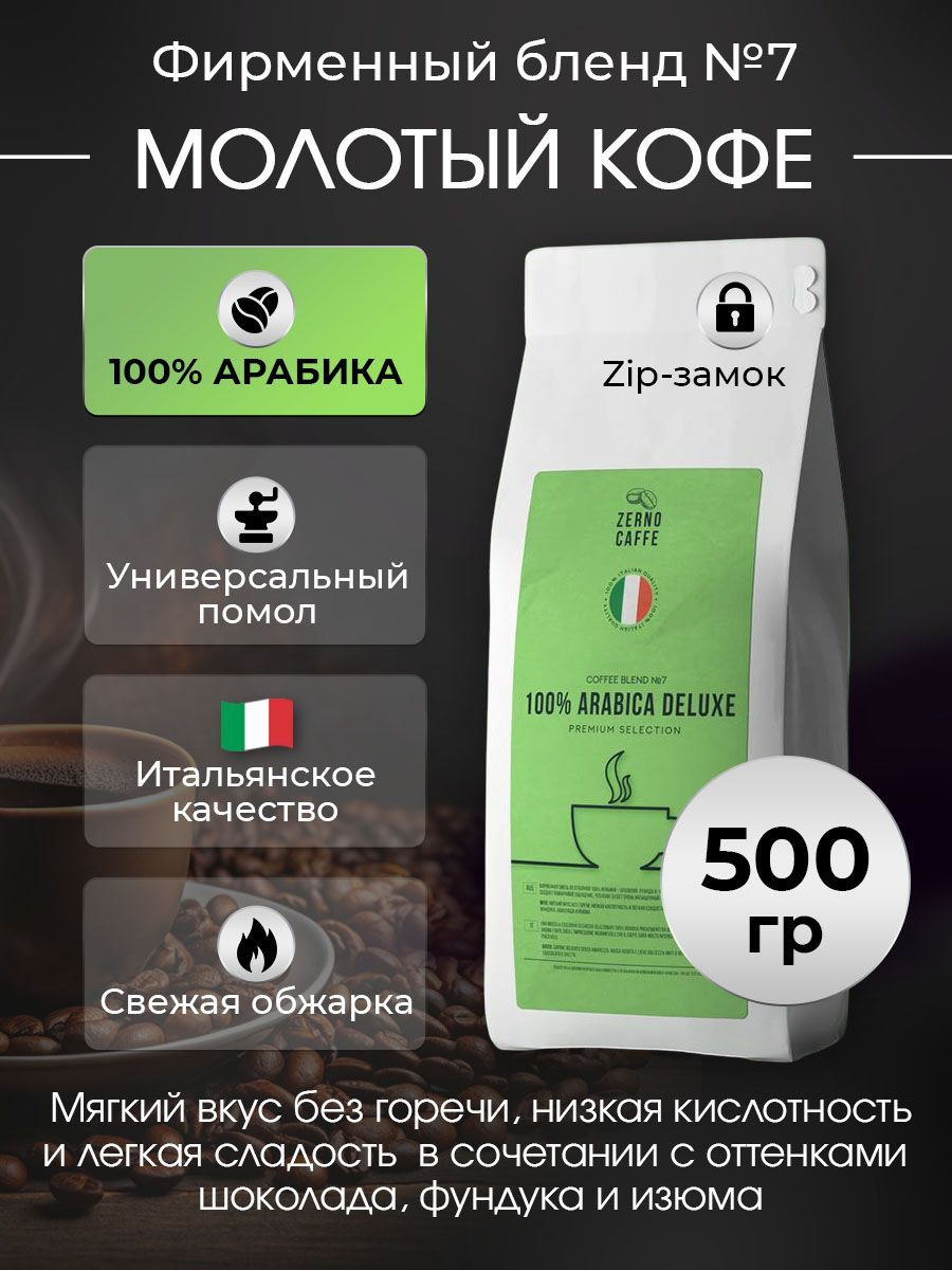 Кофе в молотый 100% АРАБИКА БРАЗИЛИЯ Zerno Caffe 500 г