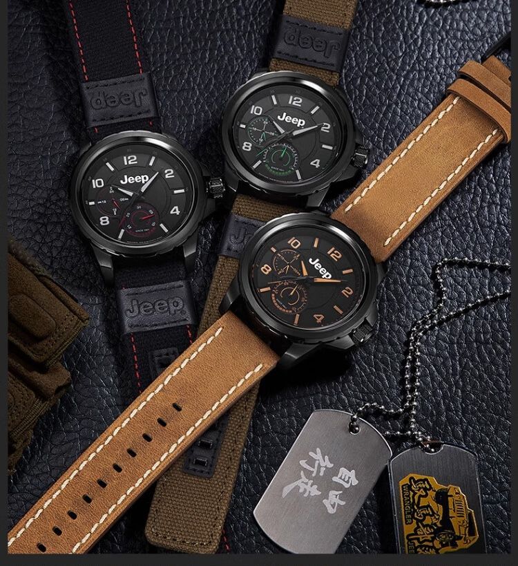 Мужские уличные парусиновые часы Jeep Wrangler watch с водонепроницаемыми кварцевыми часами