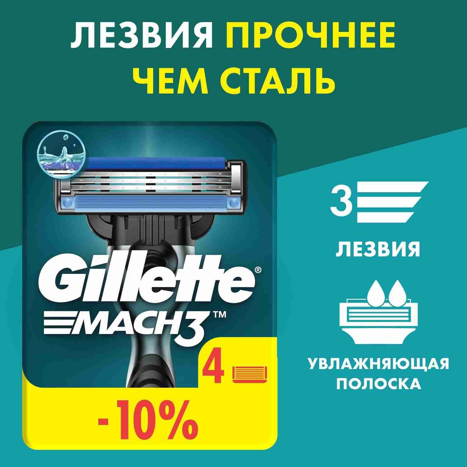Сменные Кассеты Для Мужской Бритвы Gillette Mach3, с 3 лезвиями, прочнее, чем сталь, для точного бритья, 4 шт купить на OZON по низкой цене (4788804)