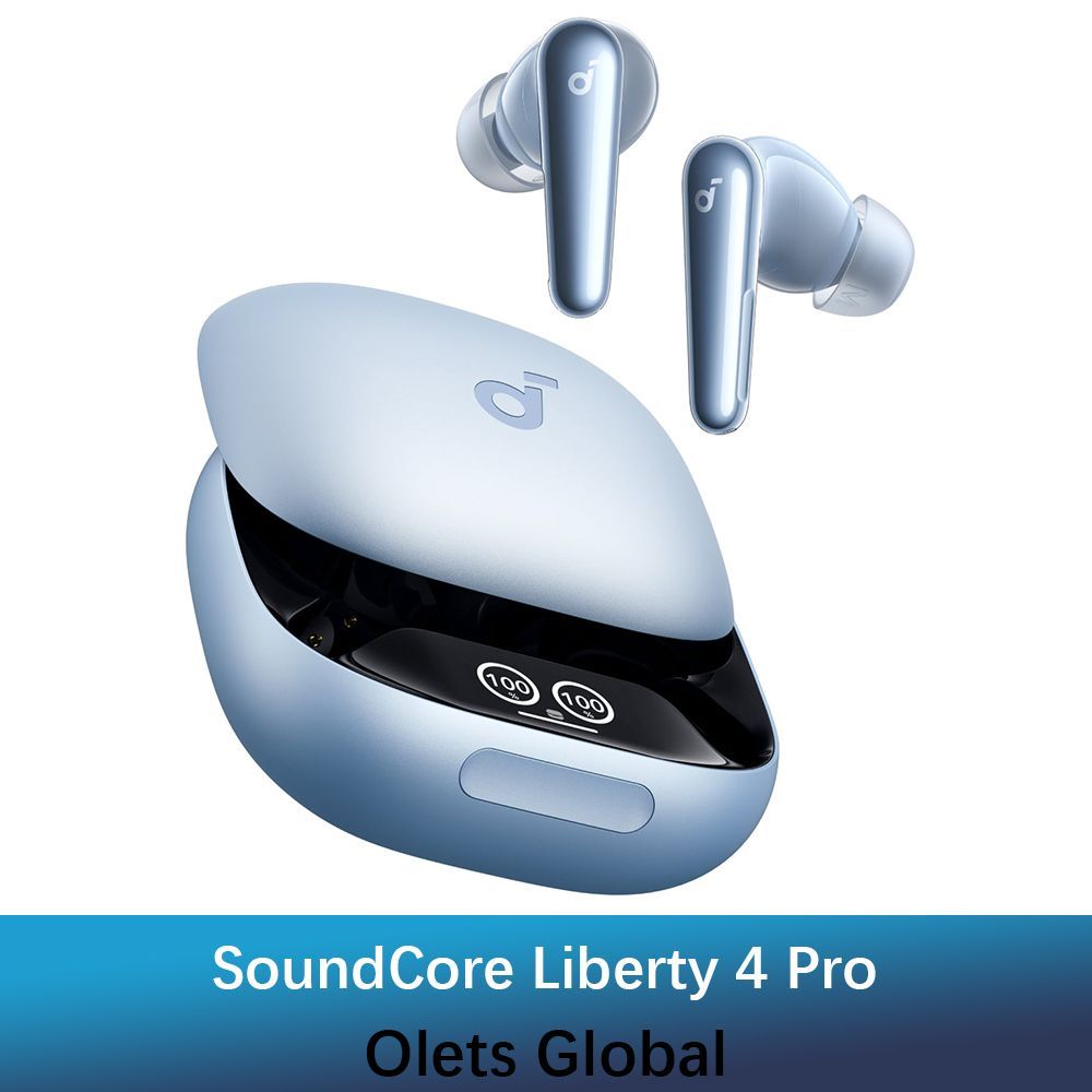 soundcoreНаушникибеспроводныесмикрофономAnkerSaundcoreLiberty4Pro,Bluetooth,USBType-C,голубой