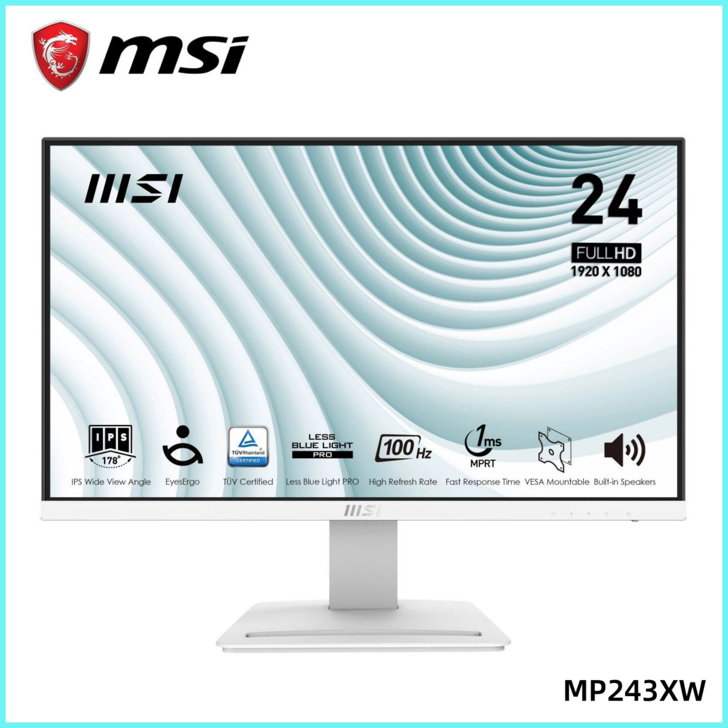 MSI23.8"МониторMP243XW,IPS,1920x1080,100Гц,белый