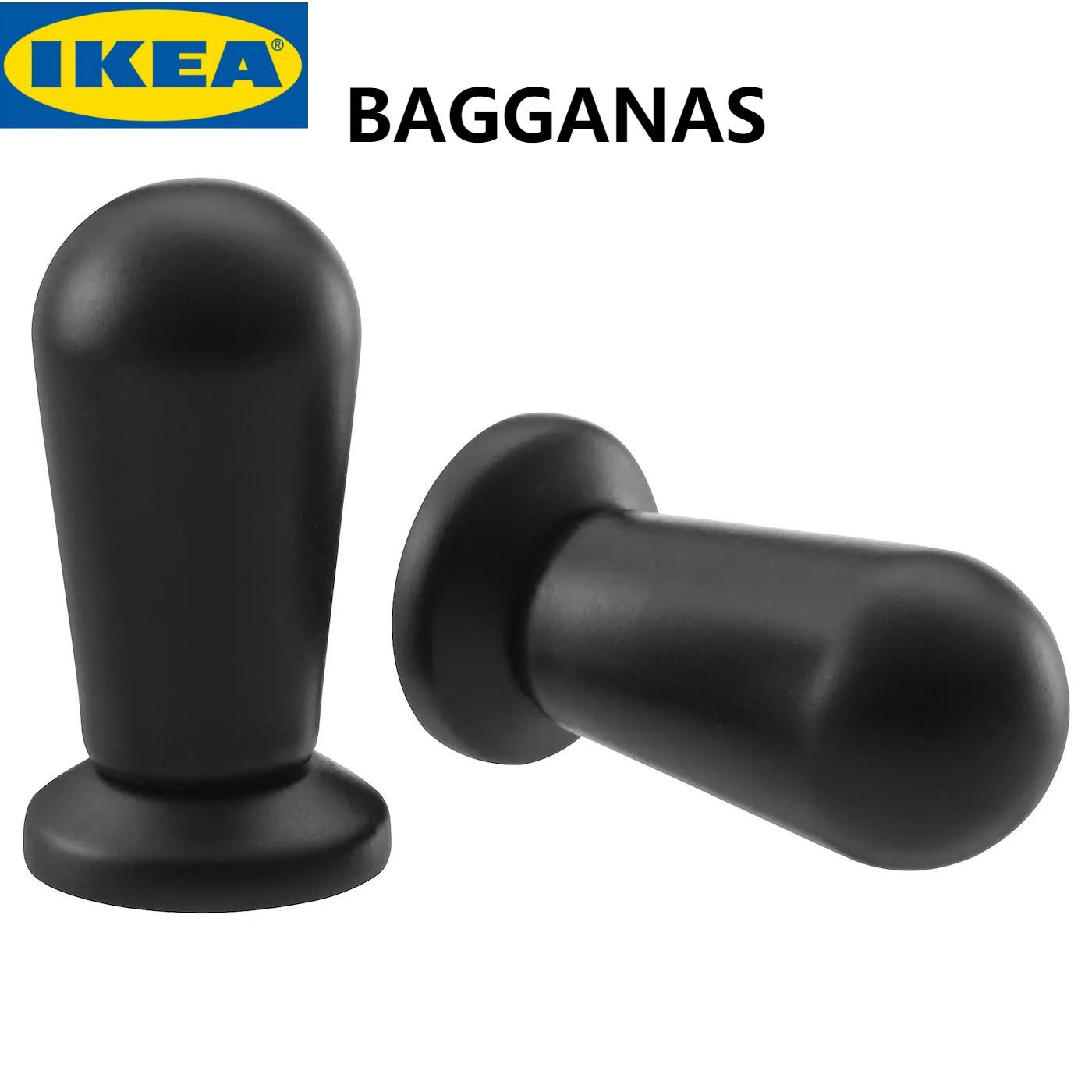 КруглаяручкадлясумкиIKEA,черная,13мм