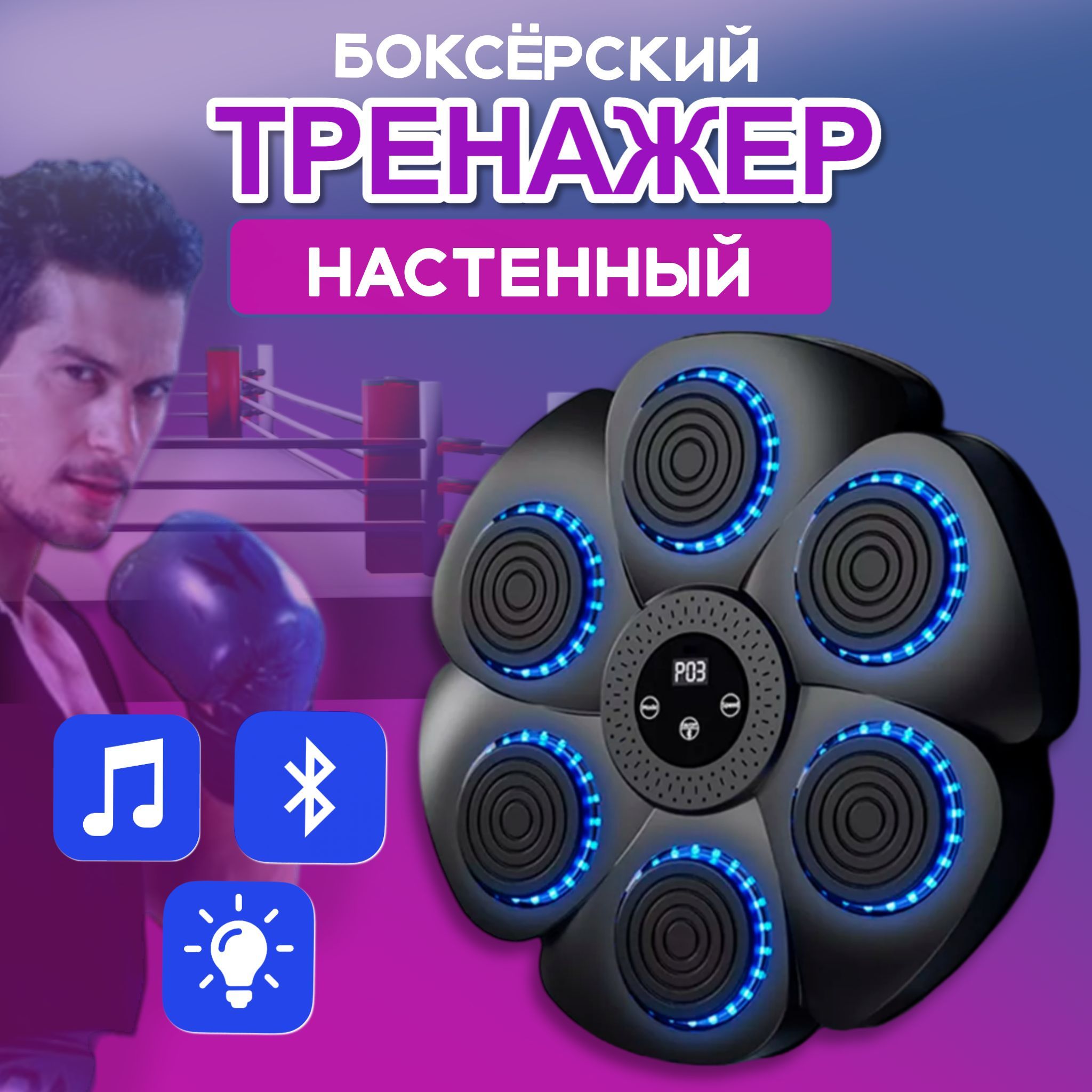 Боксерский тренажер настенный , мишень для бокса интерактивная купить c доставкой на OZON по низкой цене (1757131863)