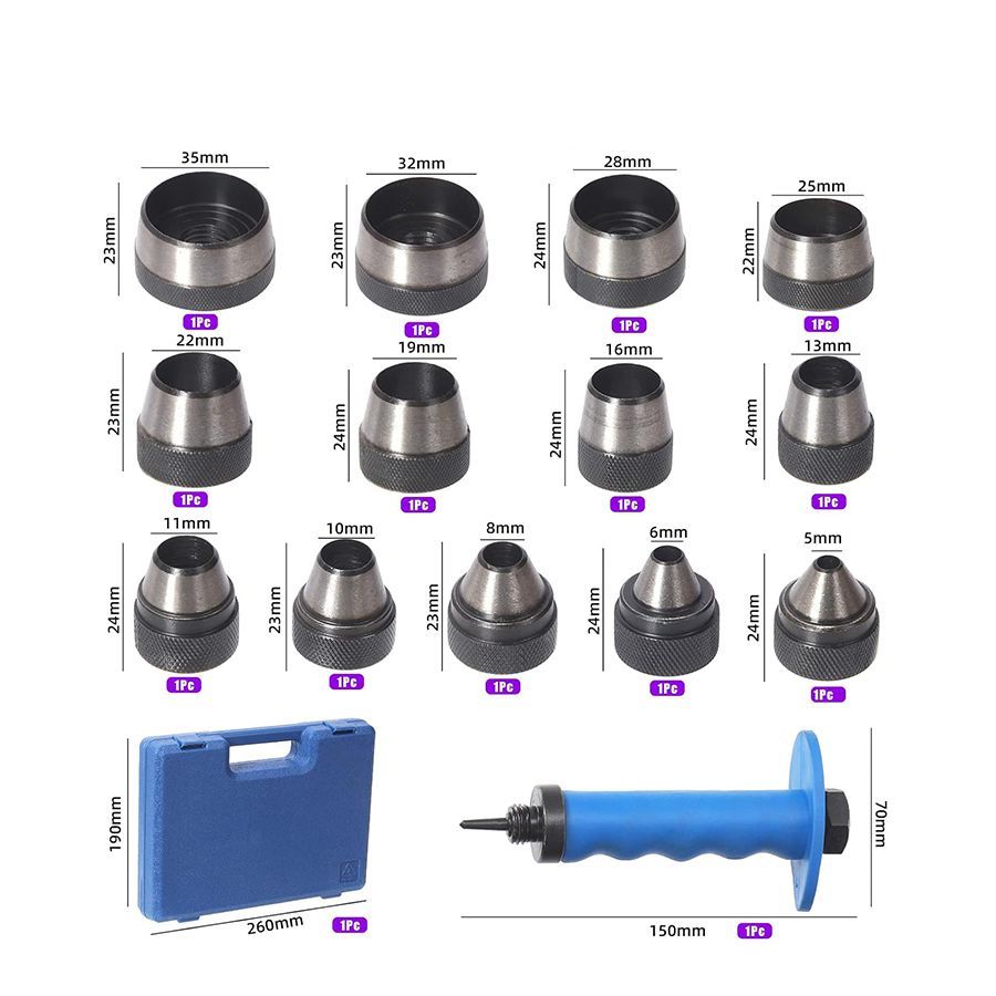 Наборпросечек14пр.5-35ммпробойники37142