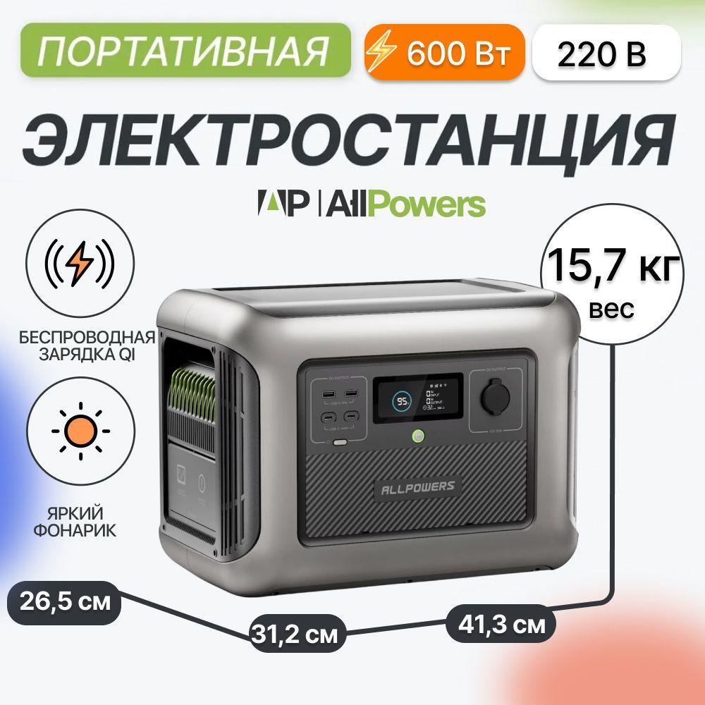 ПортативнаяэлектростанцияB1000220вAllpowers1152Втч