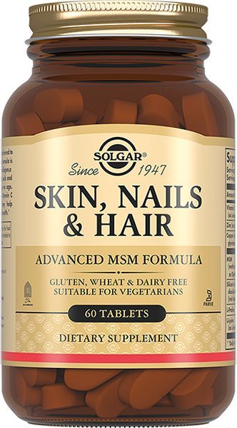 SolgarКомплексвитаминовSkin,Nails&Hair"Кожа,НогтииВолосы",1397мг,60таблеток