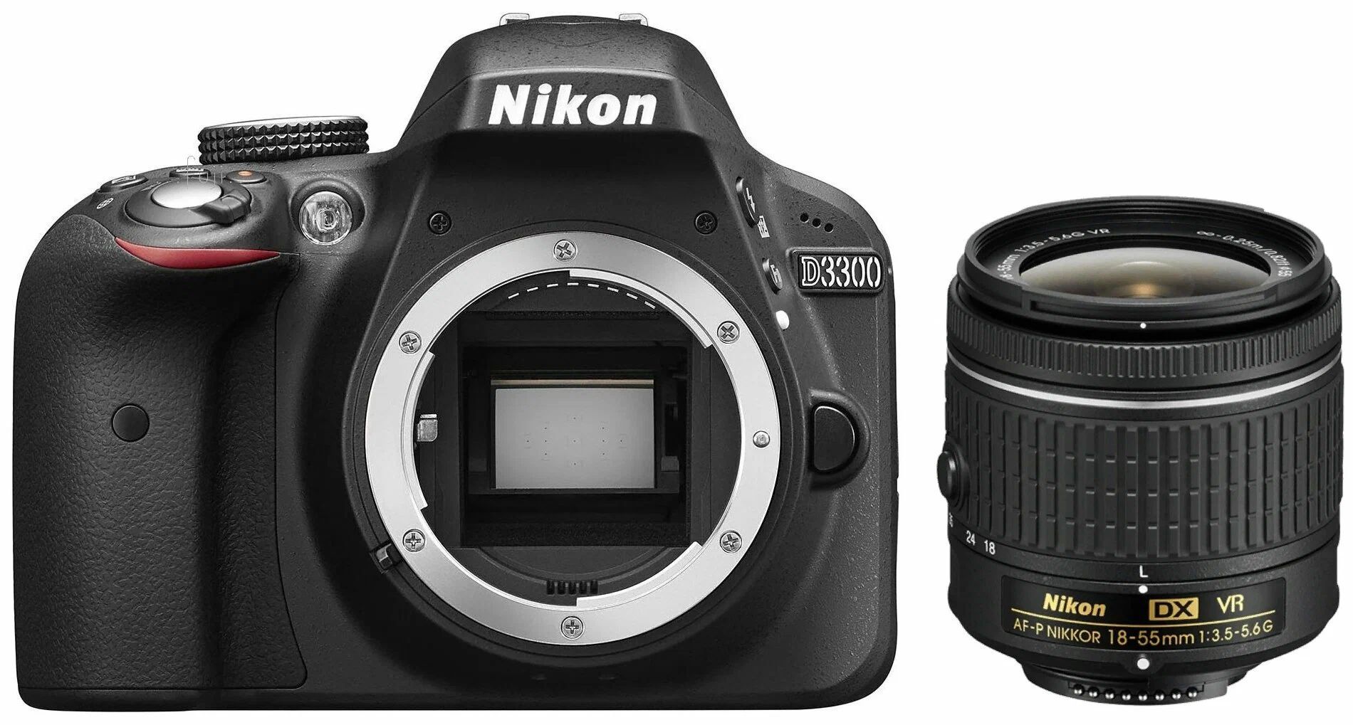 Фотоаппарат Nikon D3300 Kit AF-P DX 18-55mm F/3.5-5.6G VR, черный