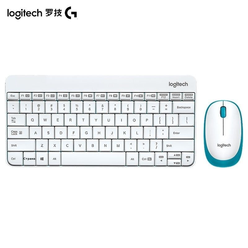 LogitechКомплектмышь+клавиатурабеспроводнаяMK245,Английскаяраскладка,белый