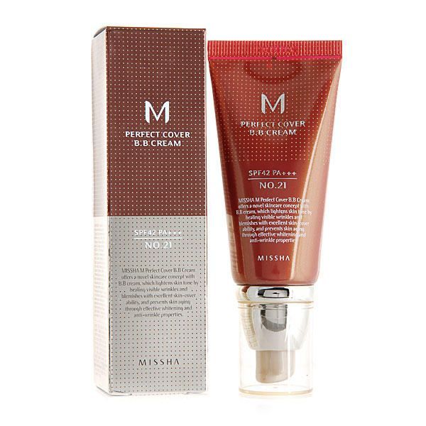 Тональный крем 21, MISSHA M Perfect Cover BB Cream SPF42, 50мл