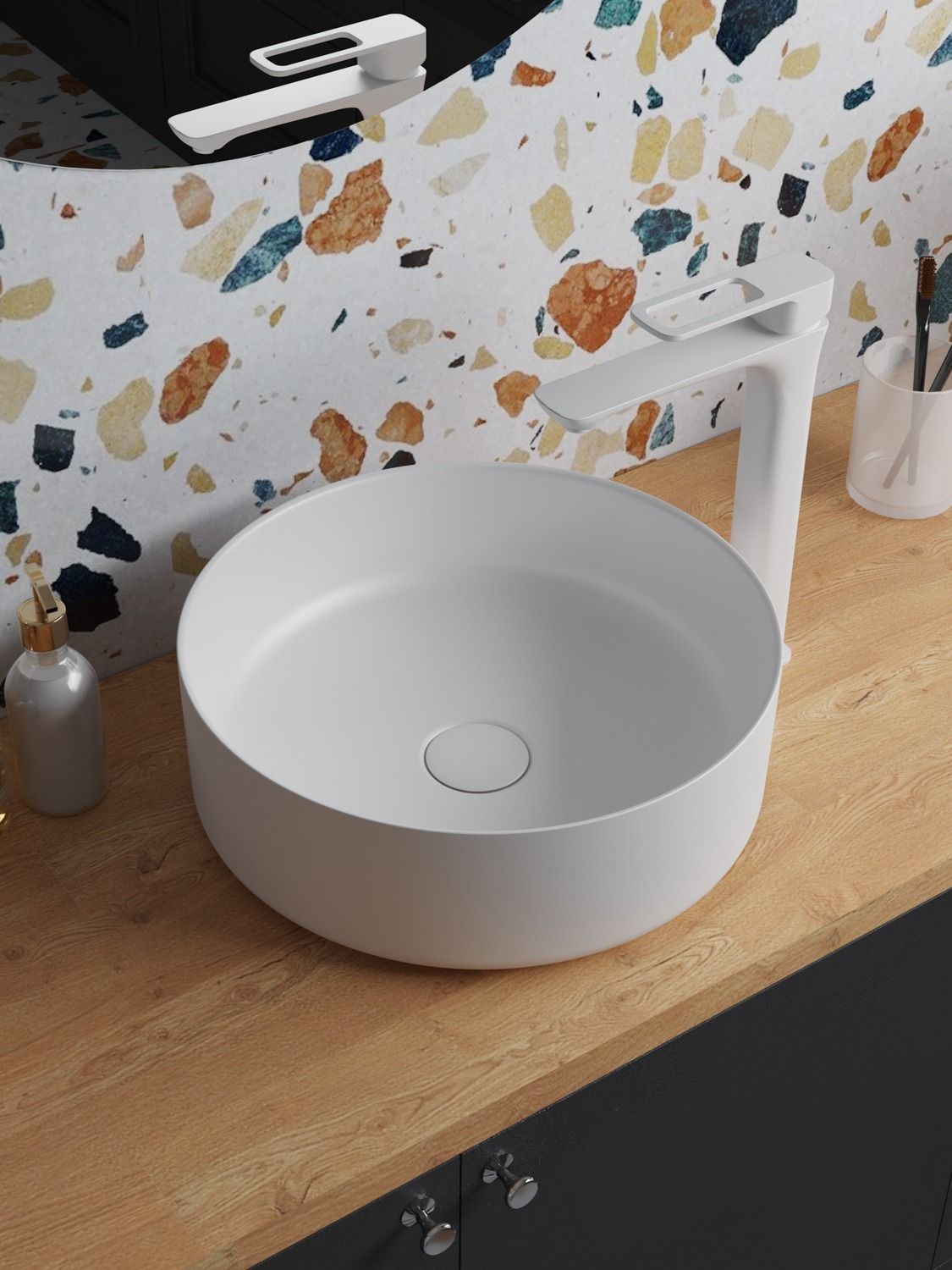 Фото товара на маркетплейсе ozon Раковина накладная, белая, глянцевая, Ray, IDDIS, RAYWS03i27