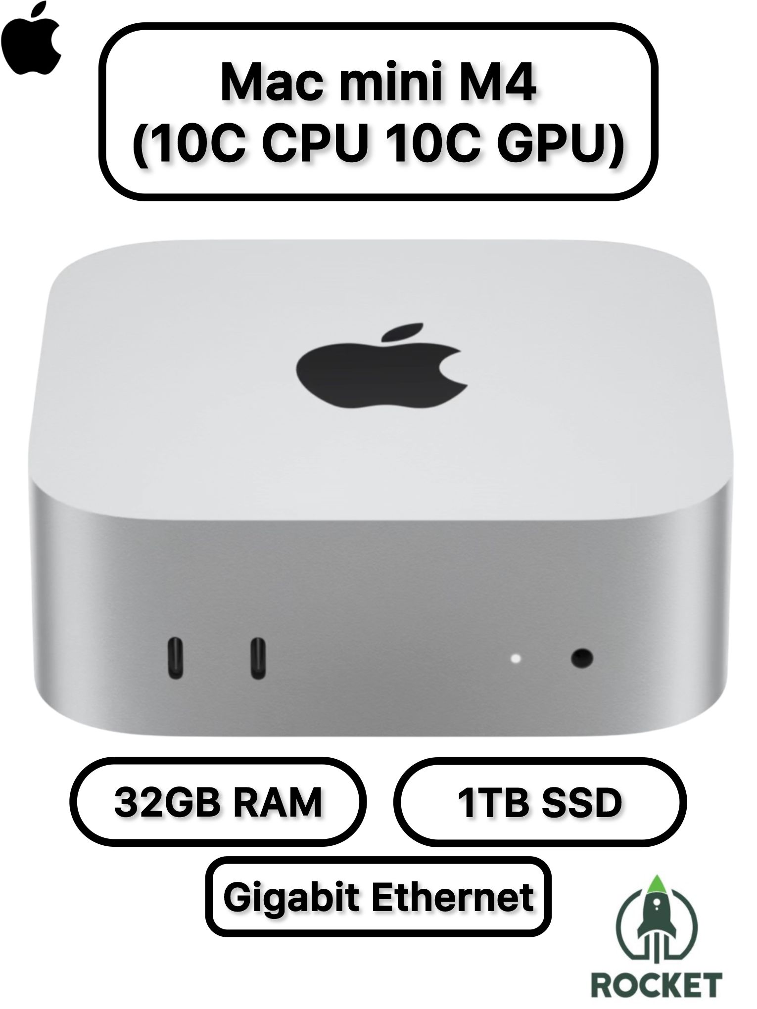 Apple Мини-ПК Mac mini M4 2024 32GB RAM, 1TB SSD (Apple M4