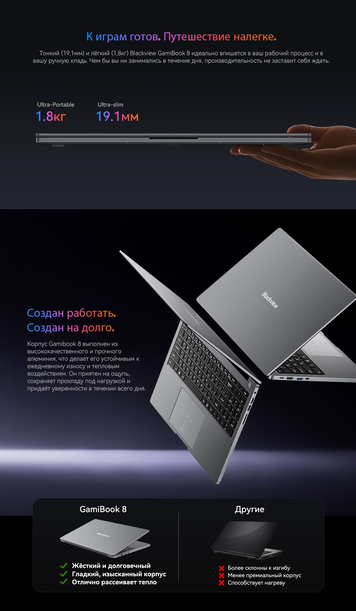 Blackview GamiBook 8,512ГБ ССД + расширение до 2ТБ，Цельнометаллический(图4)