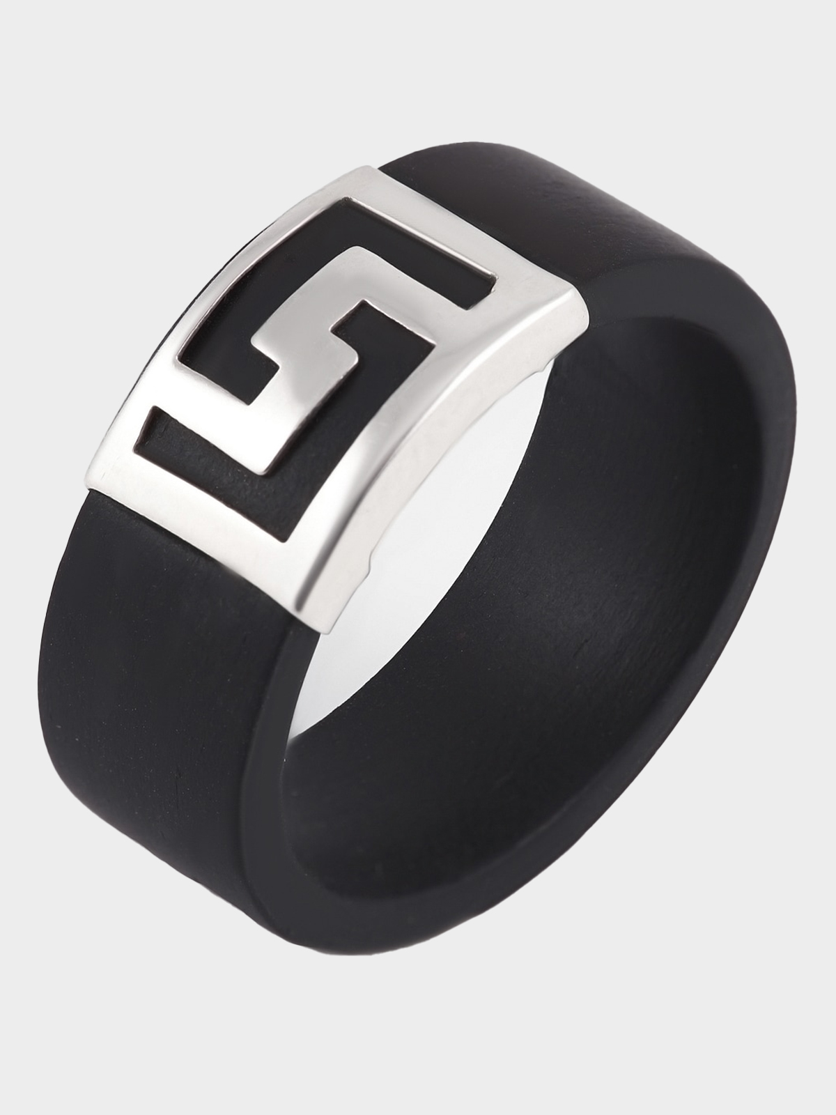 Каучуковое кольцо серебро 925 шинка 8 мм