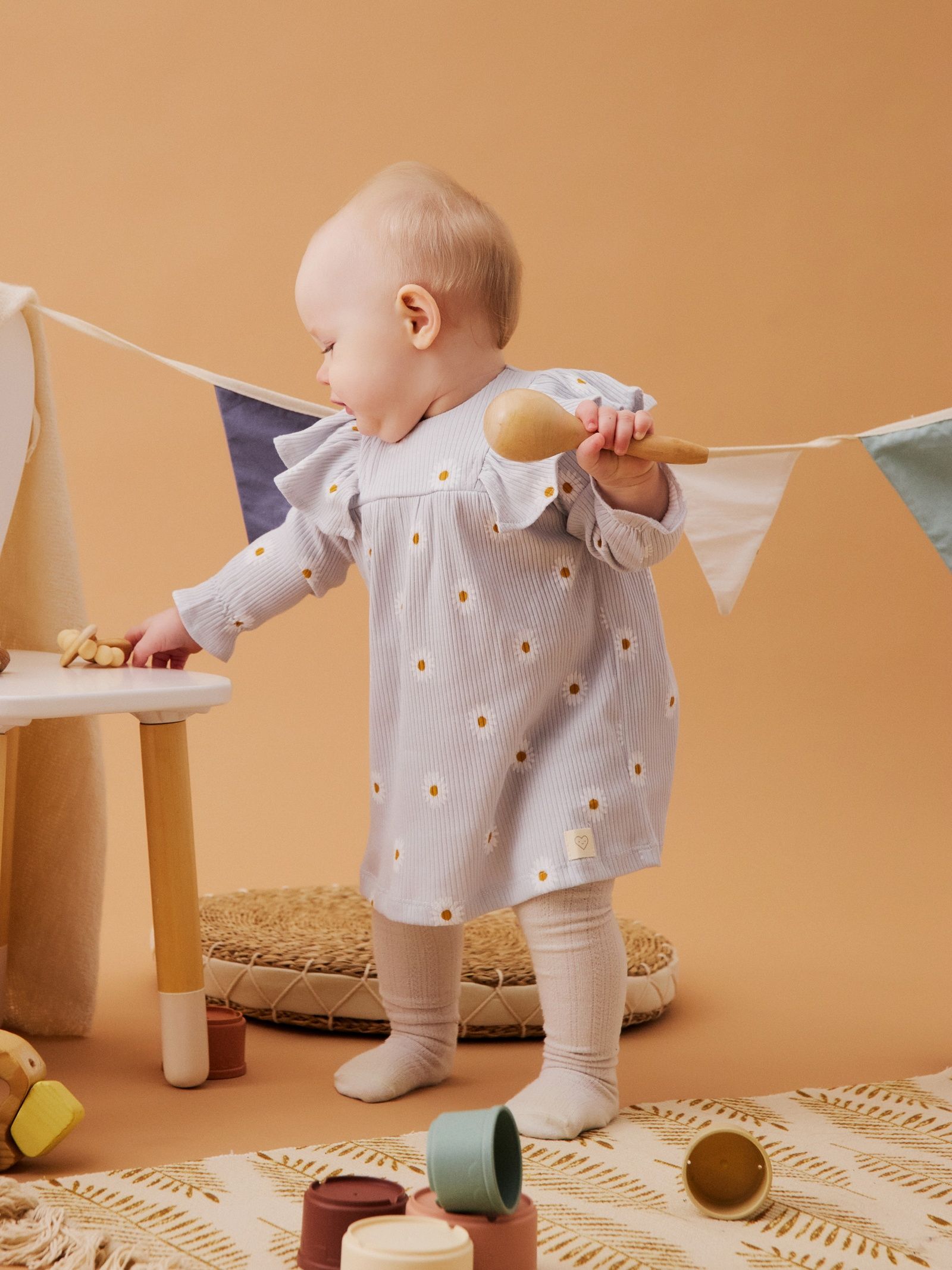 Платье с дл. рукавом Крошка Я Ромашка, рост 68-74 см, серый