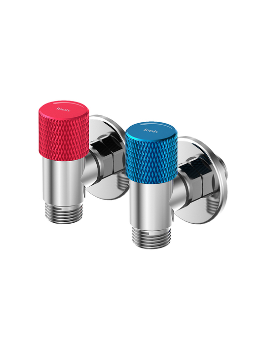 Фото товара на маркетплейсе ozon Кран угловой с отражателем, вынос 2 см, 1/2; 1/2, кран-букса, латунь, хром матовый, 2 шт, IDDIS, 910B1A6C2SBZ-K