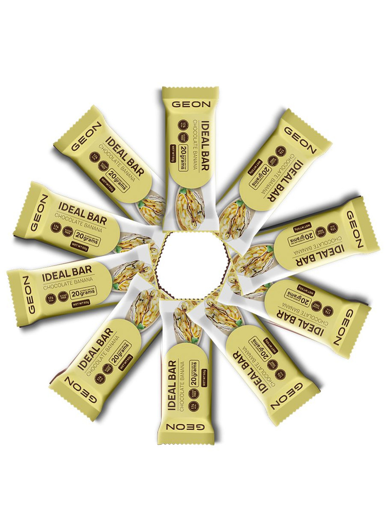 Набор протеиновых батончиков GEON IDEALBAR Банановый пудинг с шоколадом, 33% белка (60г x 10 шт.)  #1