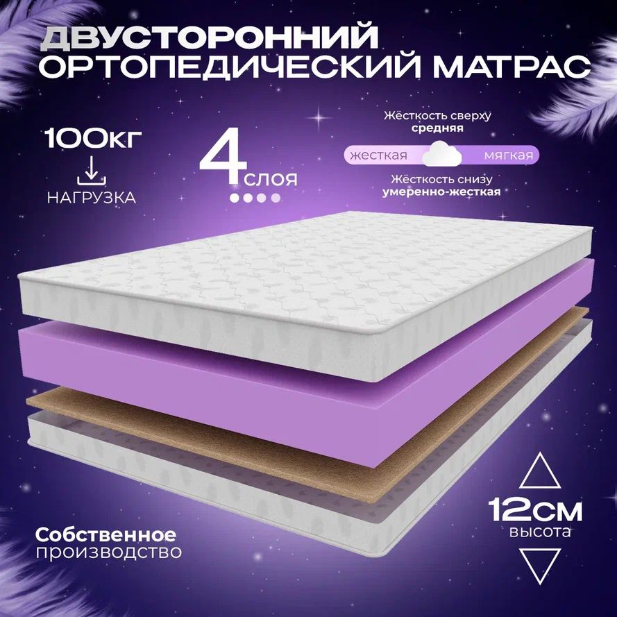 VITAFLEX Матрас Ортопедический двуспальный беспружинный матрас 175x185 см VITAFLEX Medicine 11V Sk, ППУ, #1