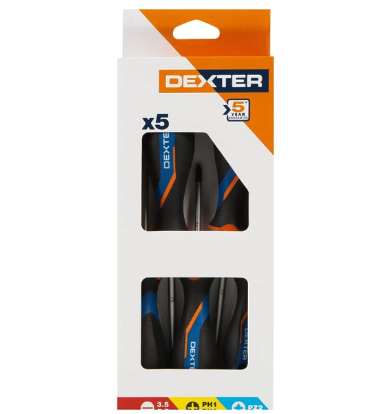 Набор отверток Dexter DEX_39 SL/PH/PZ, 5 шт. - купить в интернет ...