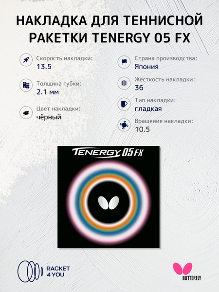 Накладка на ракетку для настольного тенниса Butterfly Tenergy 05 FX ...