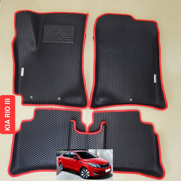 Коврики в салон автомобиля КЕВАРУС KIA RIO III/КИА РИО 3, цвет красный ...