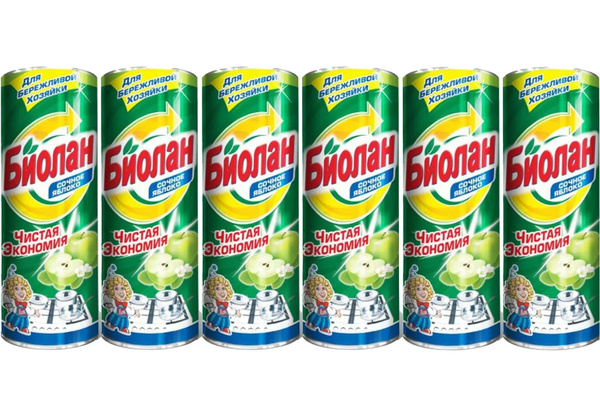 Биолан Чистящий порошок Сочное яблоко, 400 гр, 6 шт - купить с ...