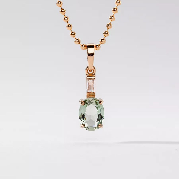 KAPLI jewelry подвеска с натуральным зеленым аметистом из серебра 925 ...