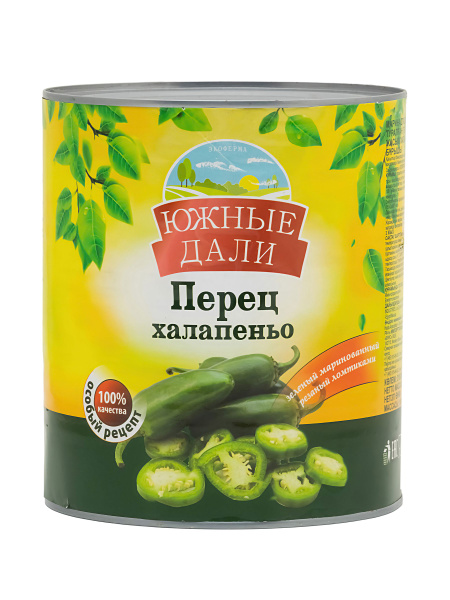 Перец халапеньо зеленый маринованный (ломтиками), 3100гр., "Экоферма ...