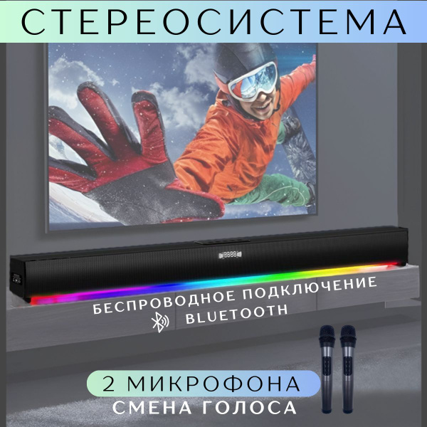 Домашняя беспроводная караоке система для дома с двумя микрофонами ...