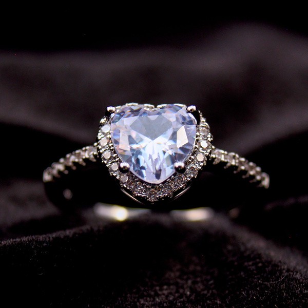 Blur Jewelry Кольцо с большим камнем в виде сердца. Кольцо крупное с ...