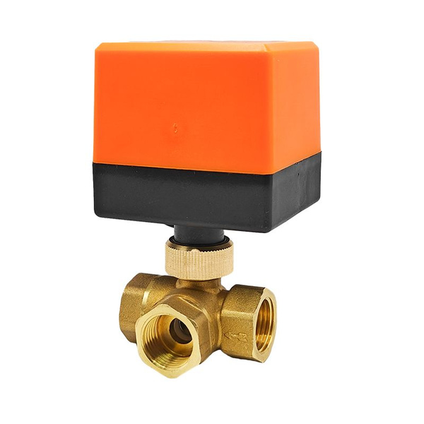 Моторизованный Трехходовой шаровой клапан 1/2" 3-полосный Латунный кран ...