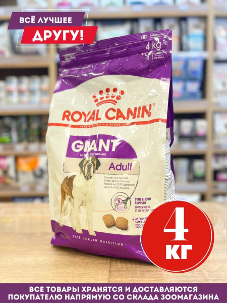 Royal Canin Giant Adult сухой корм 4 кг для гигант пород - купить с ...