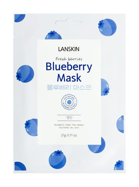 Тканевая маска для лица с голубикой Fresh Berries Blueberry Mask ...
