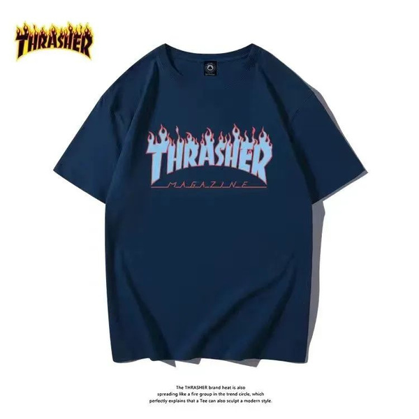 Футболка THRASHER, размер 48, цвет светло-голубой, Хлопок - купить по ...