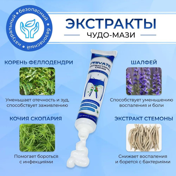 Натуральный крем от мужских инфекций и раздражения / Китайская чудо ...