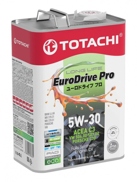 Масло моторное TOTACHI eurodrive pro long life 5W-30 Синтетическое 4 л ...