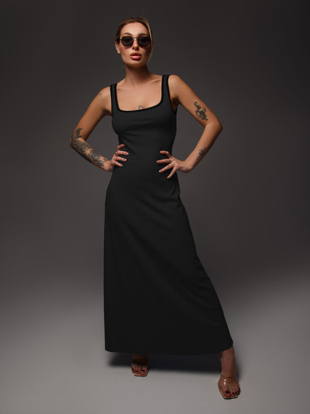 Платье майка Макси, Женский, Лето, размер 44, материал Кашкорсе ...