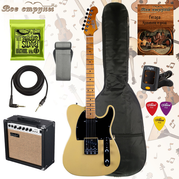 Электрогитара JET JT350 BSC Telecaster с комбиком, тёплым чехлом