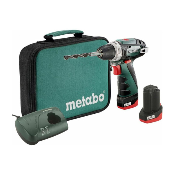 Аккумуляторная дрель Metabo PowerMaxx BS 12 В, 2х2.0, патрон, сумка ...