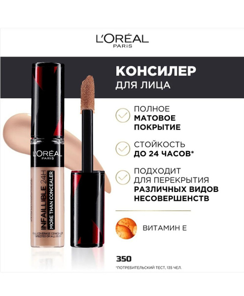Стойкий многофункциональный консилер L'Oreal Paris , оттенок 350, 11мл ...