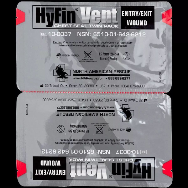 Окклюзионный пластырь HyFin Chest Seal, герметик-повязка для ...