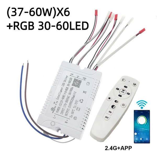 Светодиодный драйвер 2,4G 37-60Wx6 RGB 30-60LED, дистанционное ...