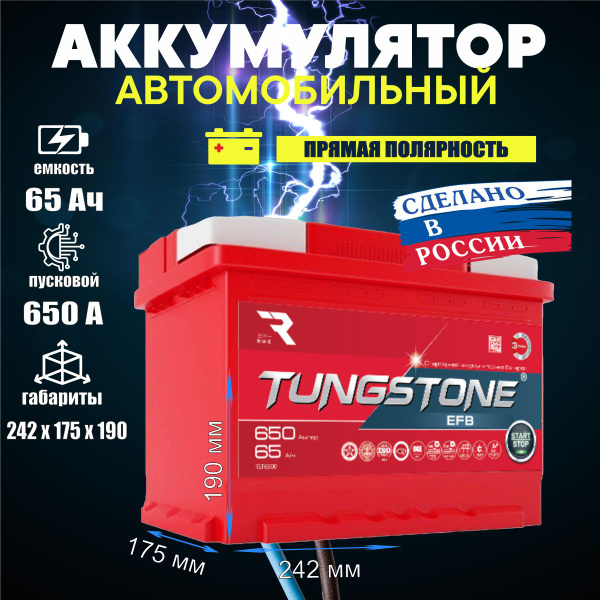 Аккумулятор автомобильный Tungstone TungEFB_L2_65L купить по выгодной ...