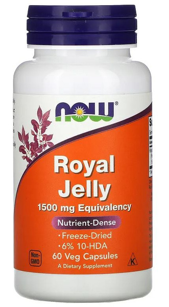 Now Foods Royal Jelly (Маточное Молочко) 1500 мг. 60 растительных ...