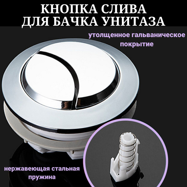 Кнопка для унитаза/Кнопка слива для бачка унитаза круглая двойная ...