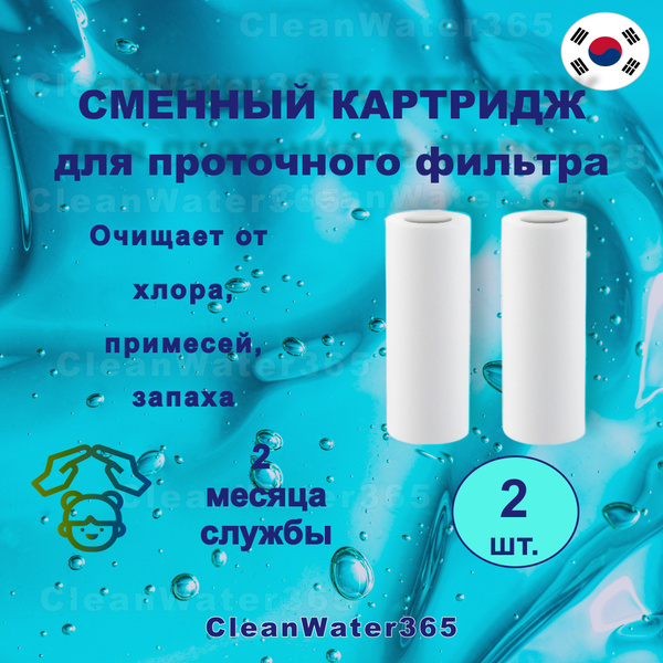 Сменный картридж для фильтра Biruite - 2 шт. От жесткой воды, хлора и ...